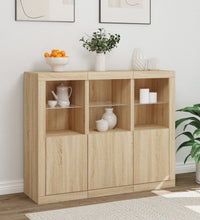 Sideboards mit LED-Leuchten 3 Stk. Sonoma-Eiche Holzwerkstoff