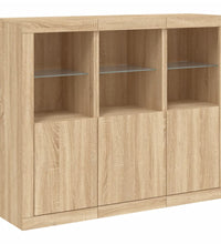 Sideboards mit LED-Leuchten 3 Stk. Sonoma-Eiche Holzwerkstoff