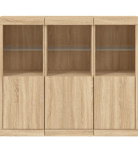 Sideboards mit LED-Leuchten 3 Stk. Sonoma-Eiche Holzwerkstoff