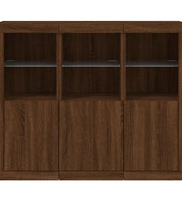 Sideboards mit LED-Leuchten 3 Stk. Braun Eichen-Optik