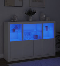 Sideboards mit LED-Leuchten 3 Stk. Weiß Holzwerkstoff