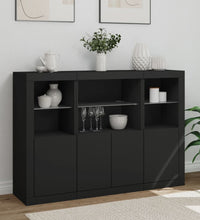 Sideboards mit LED-Leuchten 3 Stk. Schwarz Holzwerkstoff