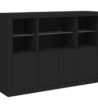 Sideboards mit LED-Leuchten 3 Stk. Schwarz Holzwerkstoff