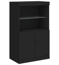 Sideboards mit LED-Leuchten 3 Stk. Schwarz Holzwerkstoff