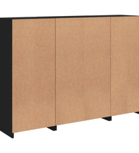 Sideboards mit LED-Leuchten 3 Stk. Schwarz Holzwerkstoff