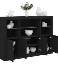 Sideboards mit LED-Leuchten 3 Stk. Schwarz Holzwerkstoff