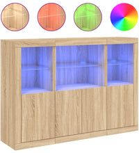 Sideboards mit LED-Leuchten 3 Stk. Sonoma-Eiche Holzwerkstoff