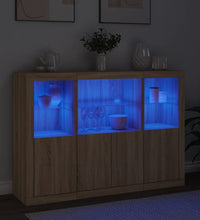 Sideboards mit LED-Leuchten 3 Stk. Sonoma-Eiche Holzwerkstoff