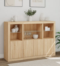 Sideboards mit LED-Leuchten 3 Stk. Sonoma-Eiche Holzwerkstoff