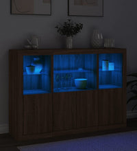 Sideboards mit LED-Leuchten 3 Stk. Braun Eichen-Optik