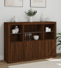 Sideboards mit LED-Leuchten 3 Stk. Braun Eichen-Optik