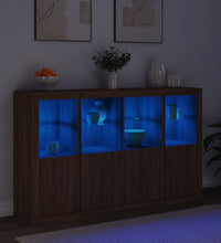 Sideboards mit LED-Leuchten 3 Stk. Braun Eichen-Optik