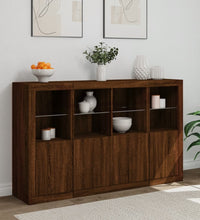 Sideboards mit LED-Leuchten 3 Stk. Braun Eichen-Optik