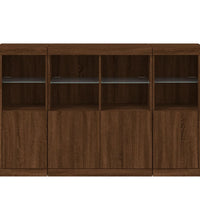 Sideboards mit LED-Leuchten 3 Stk. Braun Eichen-Optik