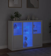 Sideboards mit LED-Leuchten 3 Stk. Weiß Holzwerkstoff