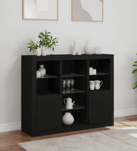 Sideboards mit LED-Leuchten 3 Stk. Schwarz Holzwerkstoff