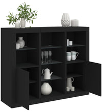 Sideboards mit LED-Leuchten 3 Stk. Schwarz Holzwerkstoff