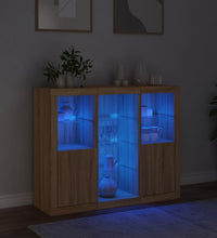 Sideboards mit LED-Leuchten 3 Stk. Sonoma-Eiche Holzwerkstoff