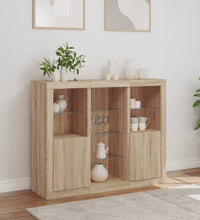 Sideboards mit LED-Leuchten 3 Stk. Sonoma-Eiche Holzwerkstoff