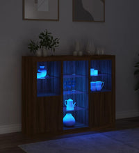 Sideboards mit LED-Leuchten 3 Stk. Braun Eichen-Optik