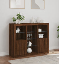 Sideboards mit LED-Leuchten 3 Stk. Braun Eichen-Optik