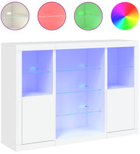 Sideboards mit LED-Leuchten 3 Stk. Weiß Holzwerkstoff