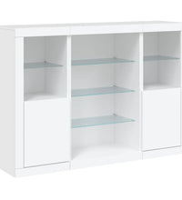 Sideboards mit LED-Leuchten 3 Stk. Weiß Holzwerkstoff
