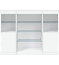 Sideboards mit LED-Leuchten 3 Stk. Weiß Holzwerkstoff
