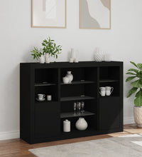 Sideboards mit LED-Leuchten 3 Stk. Schwarz Holzwerkstoff