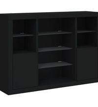 Sideboards mit LED-Leuchten 3 Stk. Schwarz Holzwerkstoff