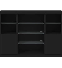 Sideboards mit LED-Leuchten 3 Stk. Schwarz Holzwerkstoff