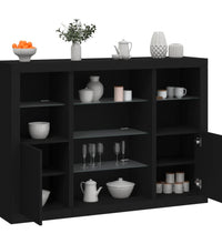 Sideboards mit LED-Leuchten 3 Stk. Schwarz Holzwerkstoff