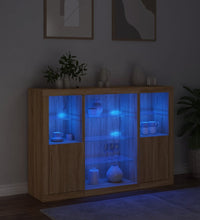 Sideboards mit LED-Leuchten 3 Stk. Sonoma-Eiche Holzwerkstoff