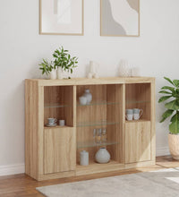 Sideboards mit LED-Leuchten 3 Stk. Sonoma-Eiche Holzwerkstoff