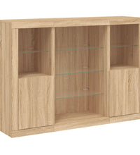 Sideboards mit LED-Leuchten 3 Stk. Sonoma-Eiche Holzwerkstoff