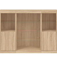 Sideboards mit LED-Leuchten 3 Stk. Sonoma-Eiche Holzwerkstoff