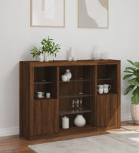 Sideboards mit LED-Leuchten 3 Stk. Braun Eichen-Optik