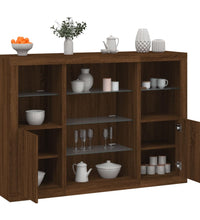 Sideboards mit LED-Leuchten 3 Stk. Braun Eichen-Optik