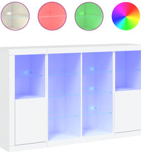 Sideboards mit LED-Leuchten 3 Stk. Weiß Holzwerkstoff