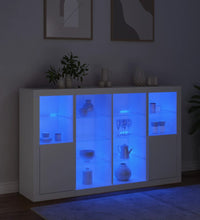 Sideboards mit LED-Leuchten 3 Stk. Weiß Holzwerkstoff