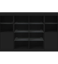 Sideboards mit LED-Leuchten 3 Stk. Schwarz Holzwerkstoff