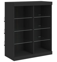 Sideboards mit LED-Leuchten 3 Stk. Schwarz Holzwerkstoff