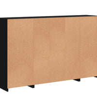 Sideboards mit LED-Leuchten 3 Stk. Schwarz Holzwerkstoff