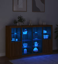 Sideboards mit LED-Leuchten 3 Stk. Braun Eichen-Optik