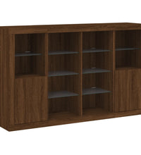 Sideboards mit LED-Leuchten 3 Stk. Braun Eichen-Optik