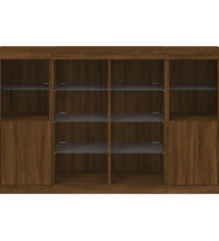 Sideboards mit LED-Leuchten 3 Stk. Braun Eichen-Optik