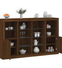 Sideboards mit LED-Leuchten 3 Stk. Braun Eichen-Optik