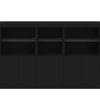 Sideboard mit LED-Leuchten Schwarz 162x37x100 cm