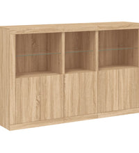 Sideboard mit LED-Leuchten Sonoma-Eiche 162x37x100 cm