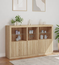 Sideboard mit LED-Leuchten Sonoma-Eiche 162x37x100 cm